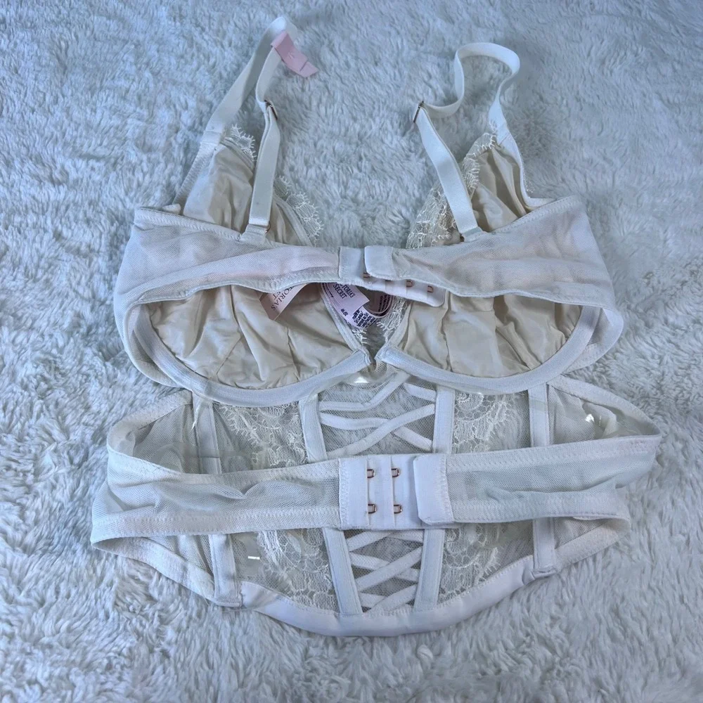 Victorias‎ Secret Dream Angels White Lace Up Corset Bra Top S-DD 11244423 NWT